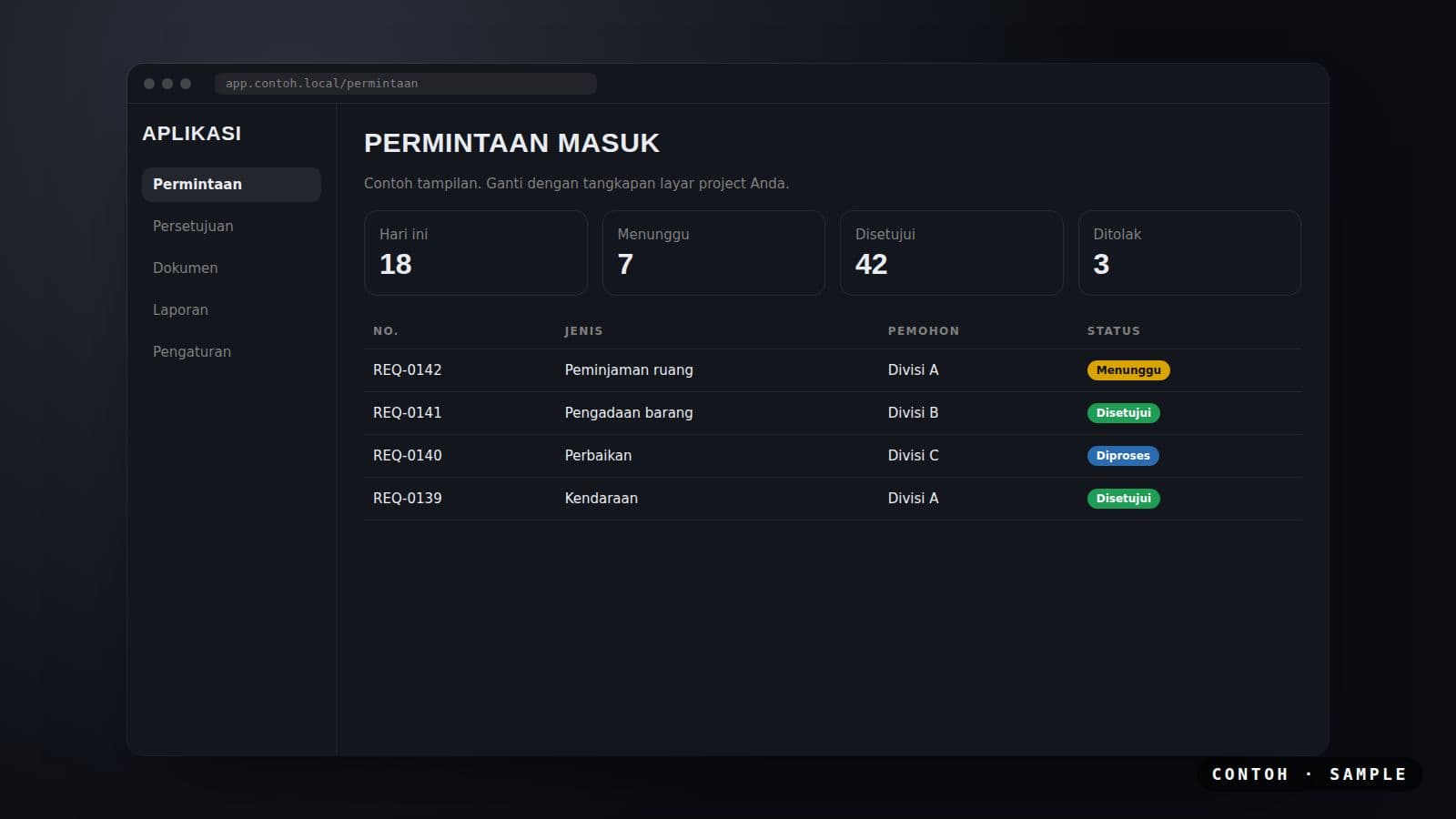 Sample cover image for web app